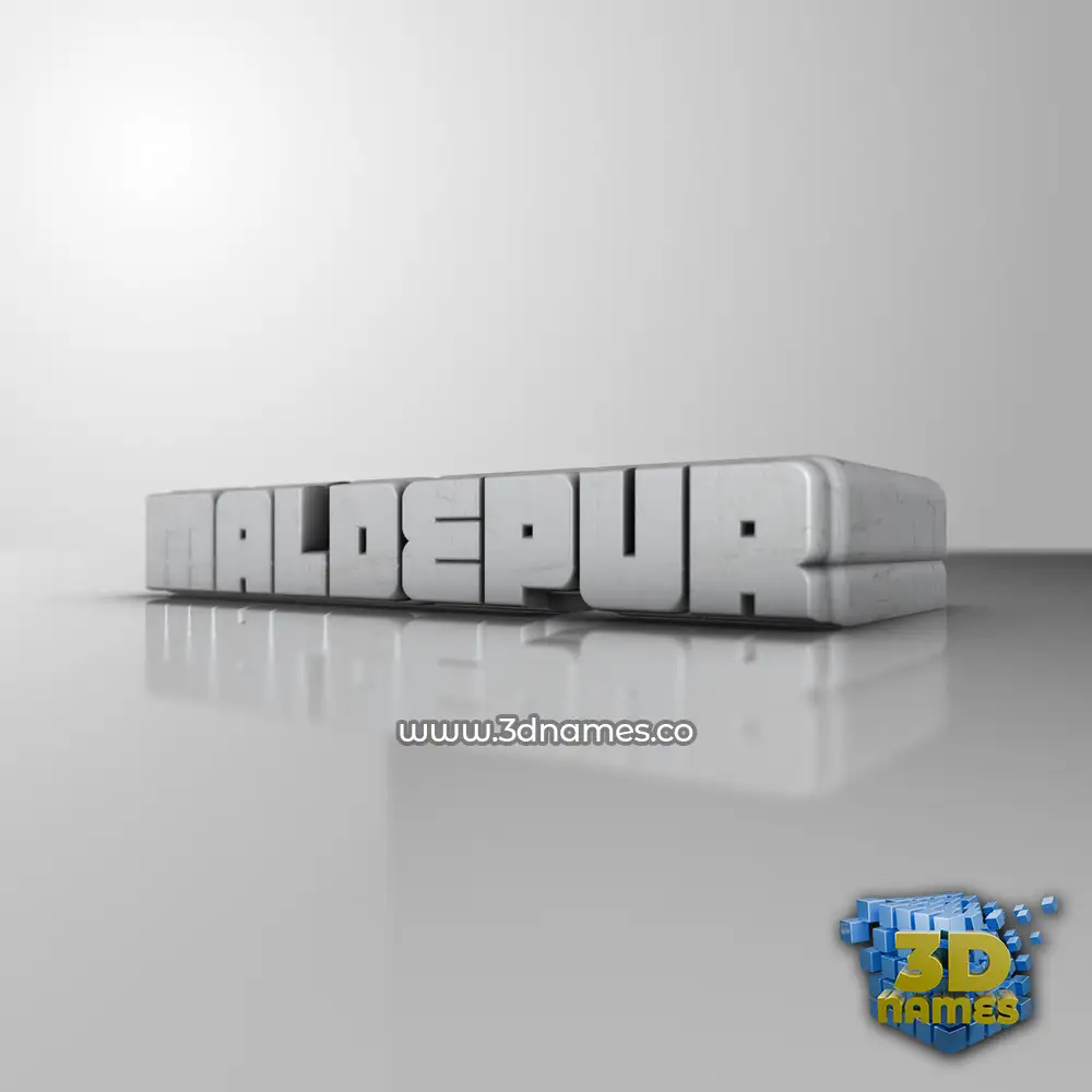 maldepur in White Metro style - 3D name wallpaper