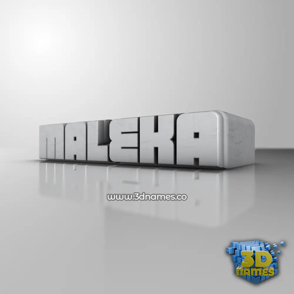 maleka in White Metro style - 3D name wallpaper