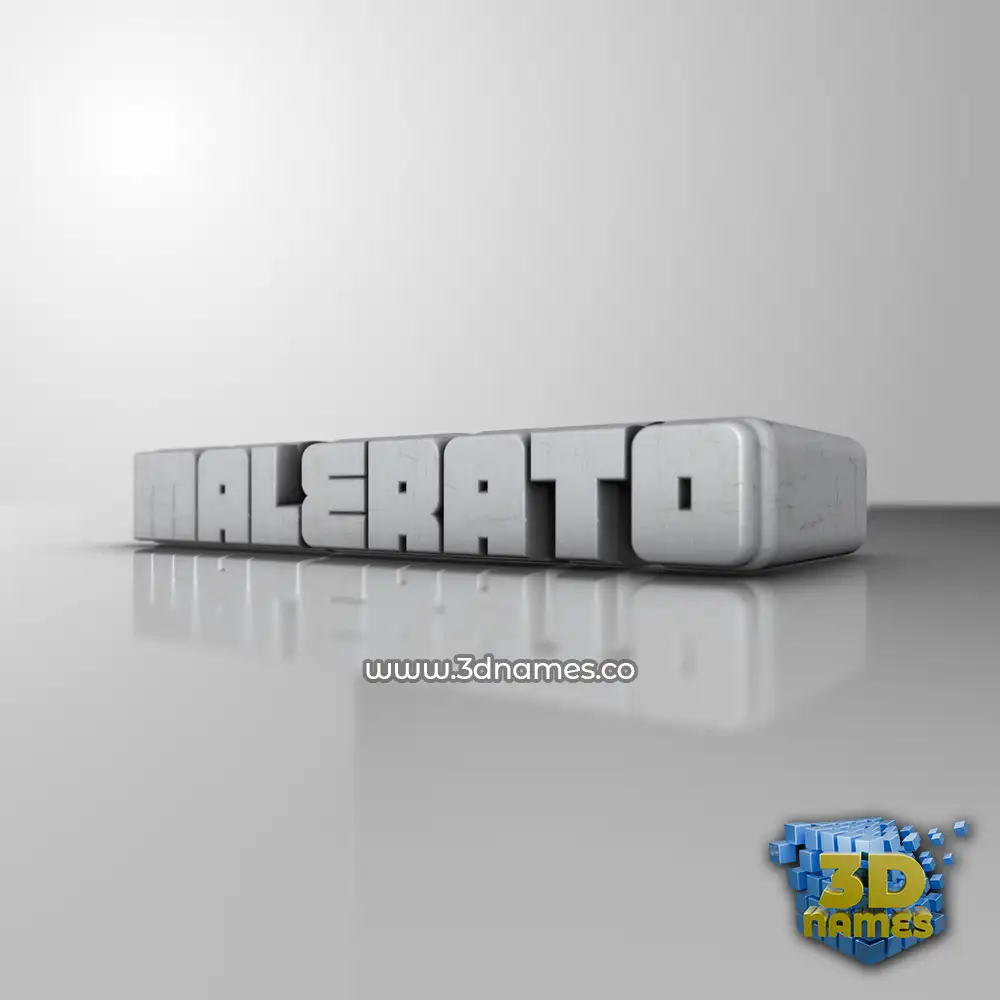 malerato in White Metro style - 3D name wallpaper