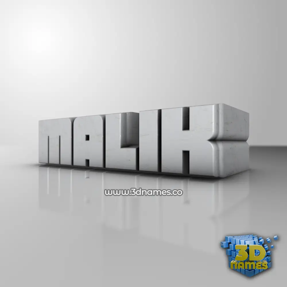 malik in White Metro style - 3D name wallpaper