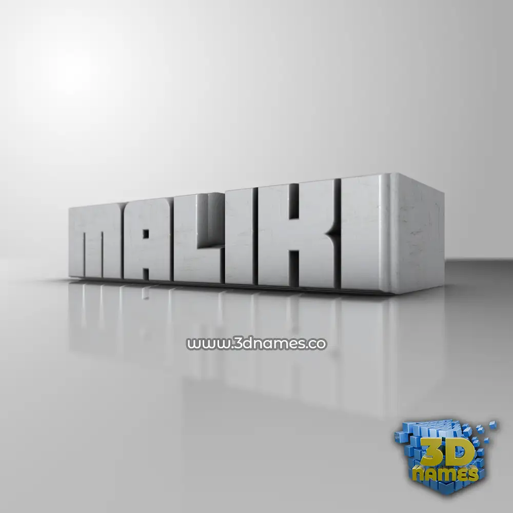 maliki in White Metro style - 3D name wallpaper