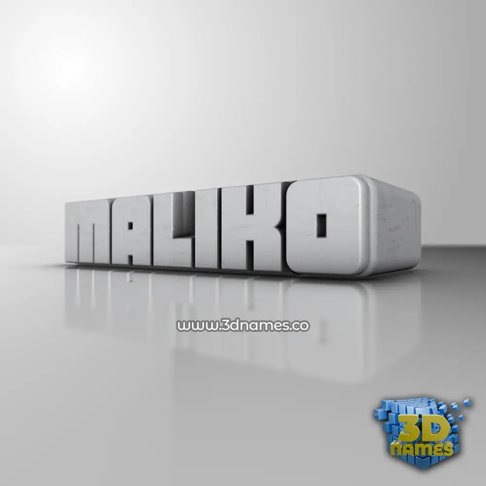 maliko in White Metro style - 3D name wallpaper