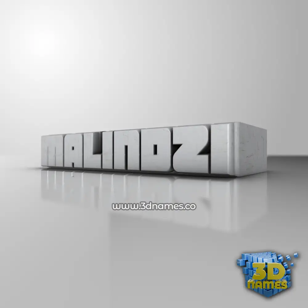 malindzi in White Metro style - 3D name wallpaper