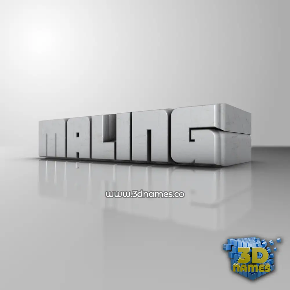 maling in White Metro style - 3D name wallpaper