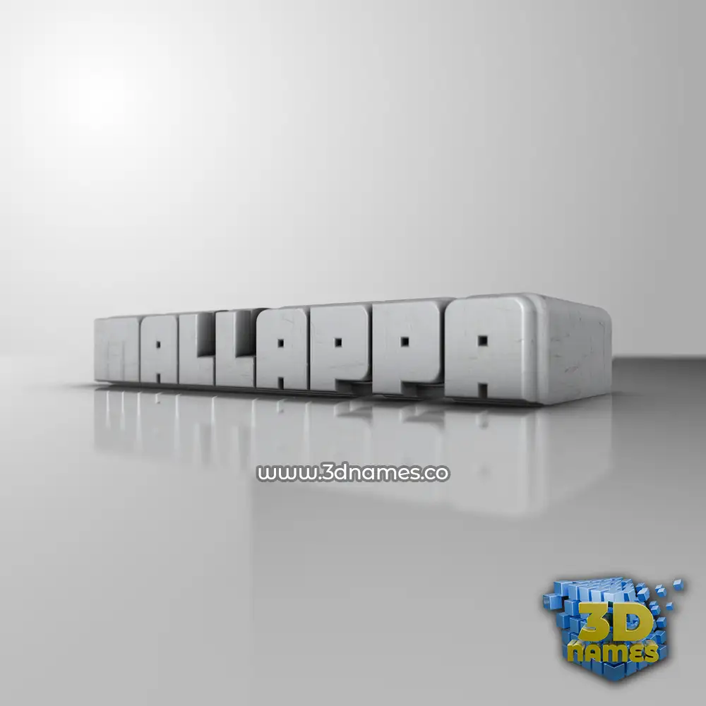 mallappa in White Metro style - 3D name wallpaper