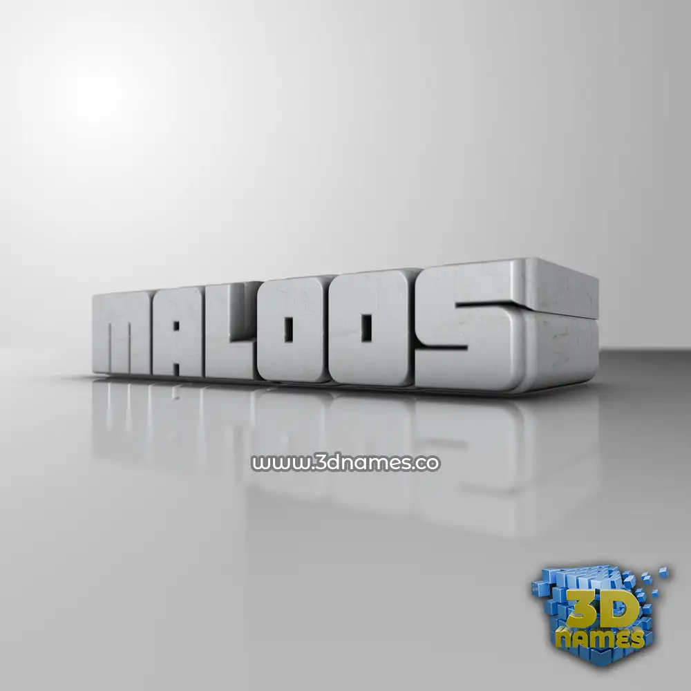 maloos in White Metro style - 3D name wallpaper
