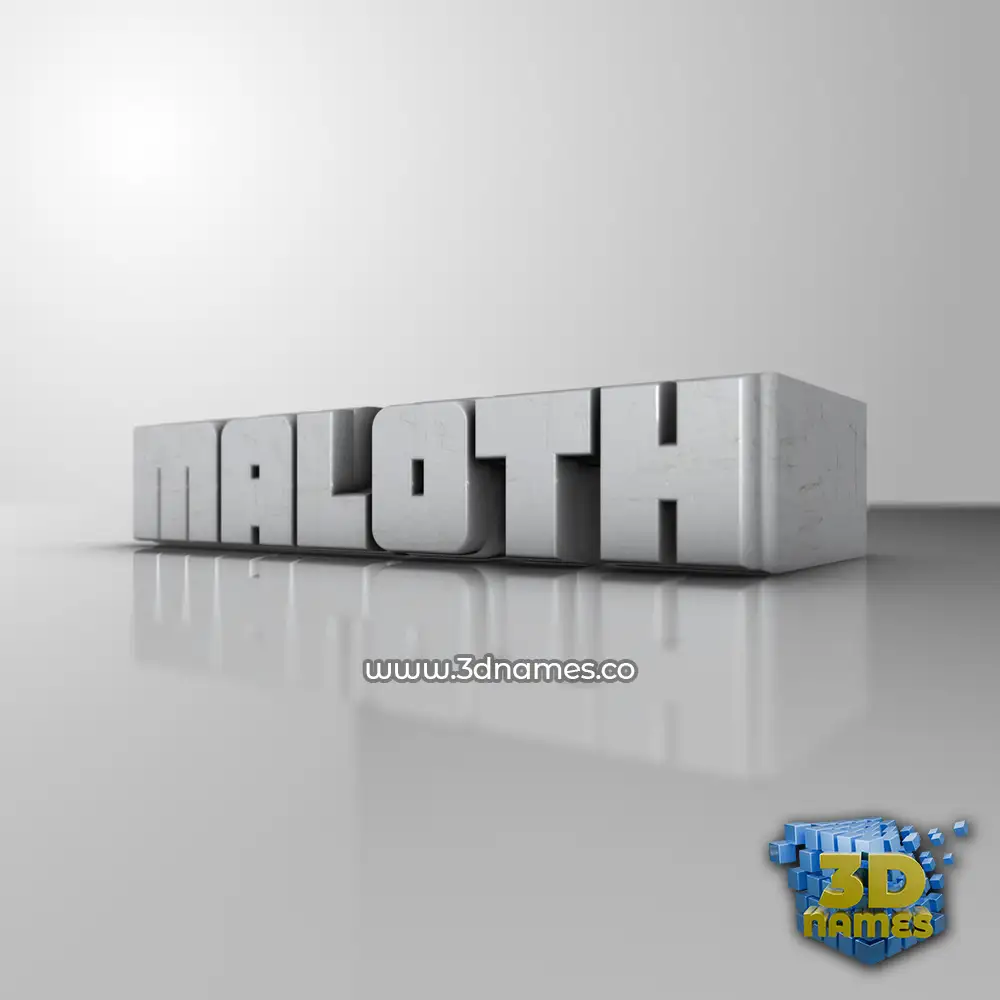 maloth in White Metro style - 3D name wallpaper