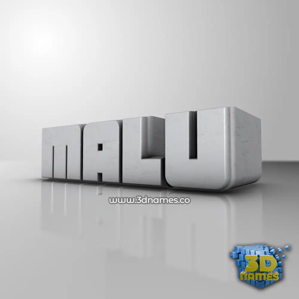 malu in White Metro style - 3D name wallpaper