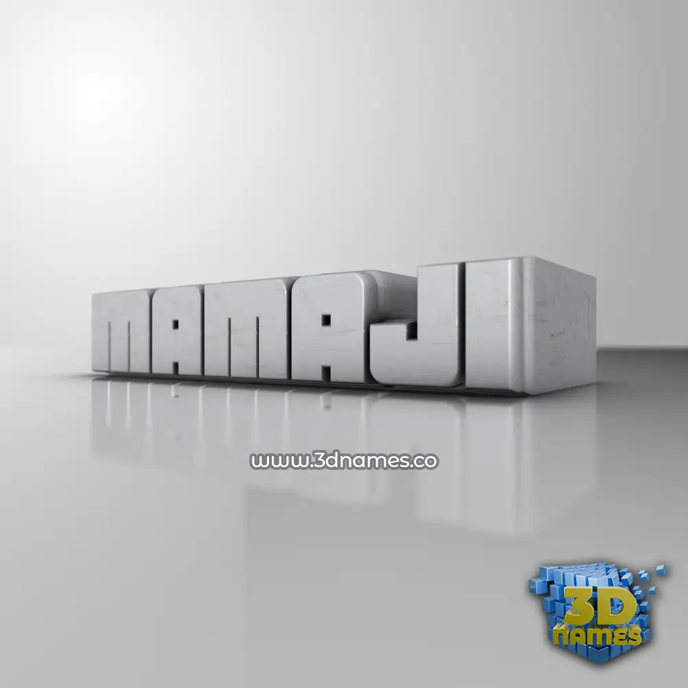 mamaji in White Metro style - 3D name wallpaper