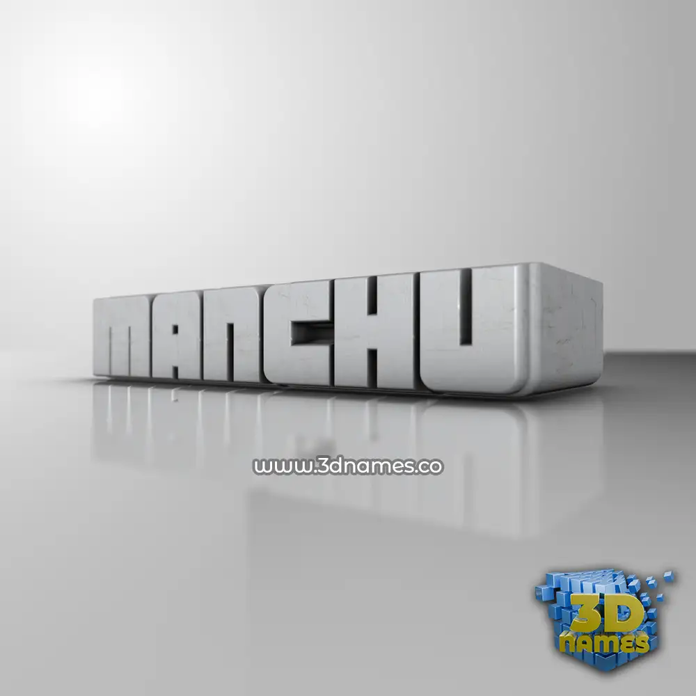manchu in White Metro style - 3D name wallpaper