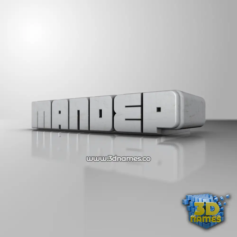 mandep in White Metro style - 3D name wallpaper
