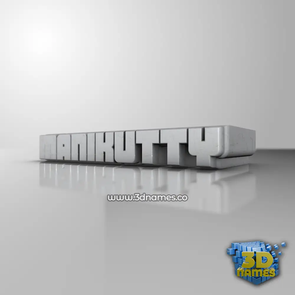 manikutty in White Metro style - 3D name wallpaper