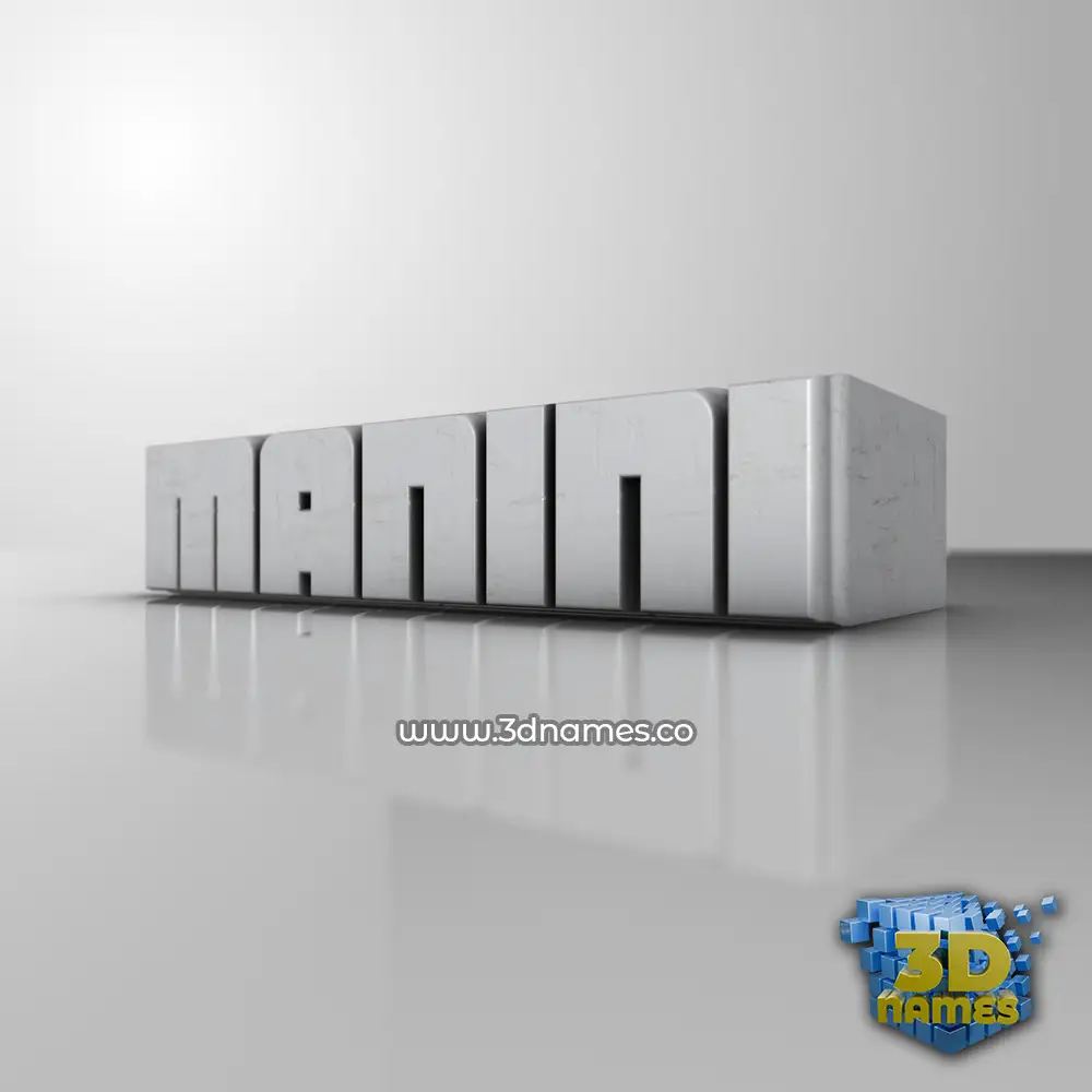 manini in White Metro style - 3D name wallpaper