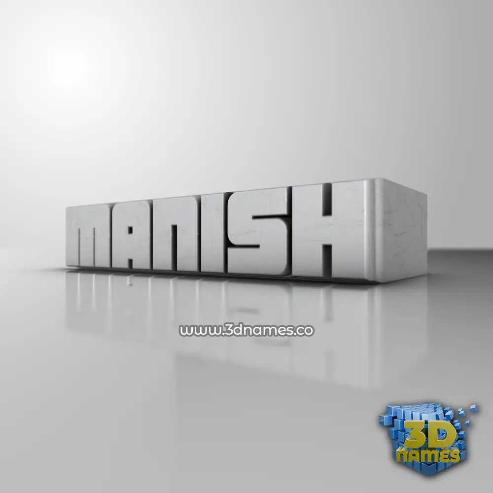 manish in White Metro style - 3D name wallpaper