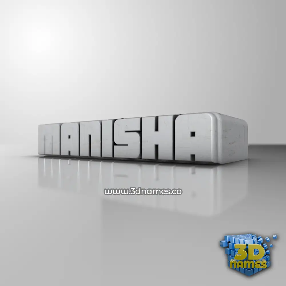 manisha in White Metro style - 3D name wallpaper