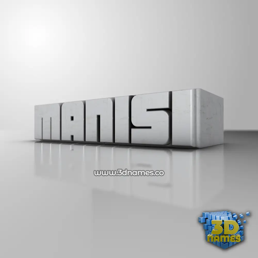 manisi in White Metro style - 3D name wallpaper