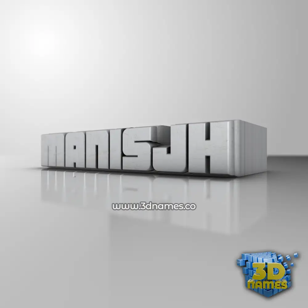 manisjh in White Metro style - 3D name wallpaper