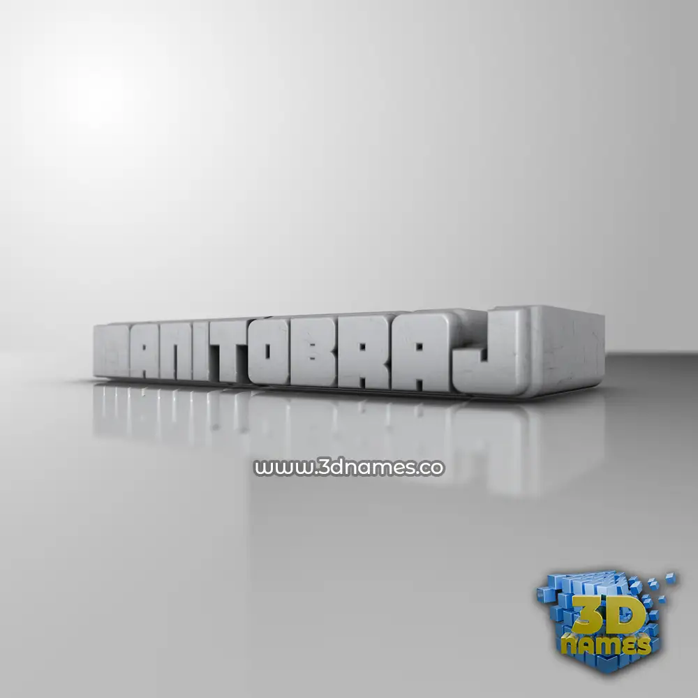 manitobraj in White Metro style - 3D name wallpaper
