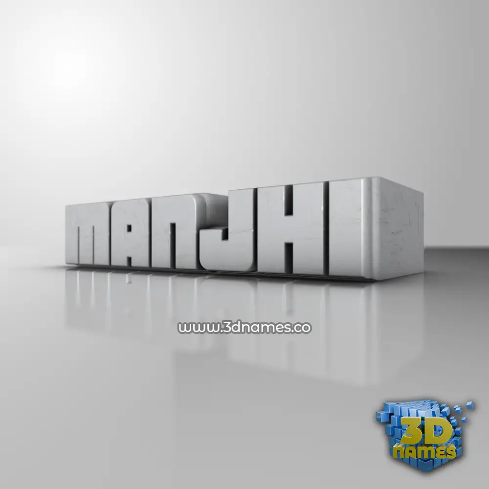 manjhi in White Metro style - 3D name wallpaper