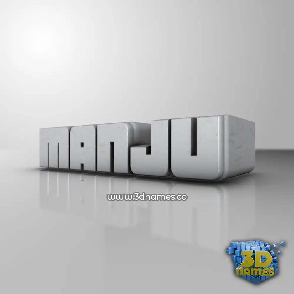 manju in White Metro style - 3D name wallpaper