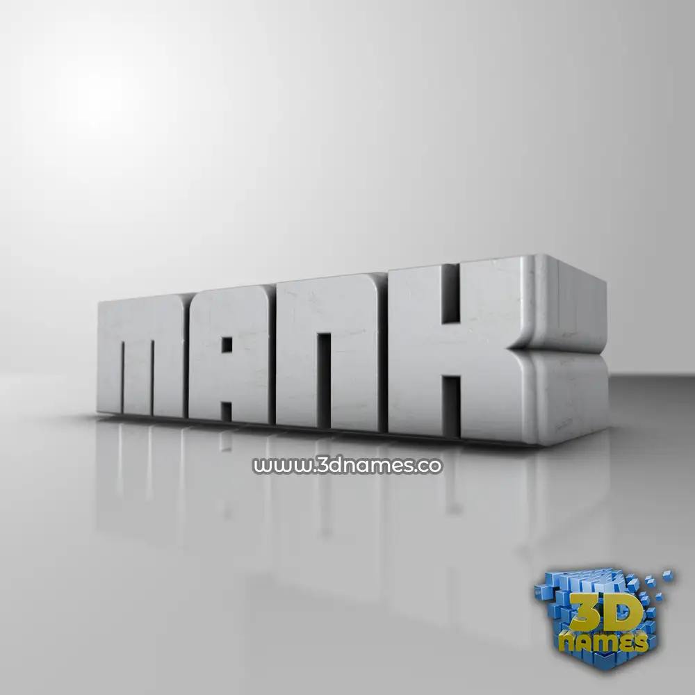 mank in White Metro style - 3D name wallpaper
