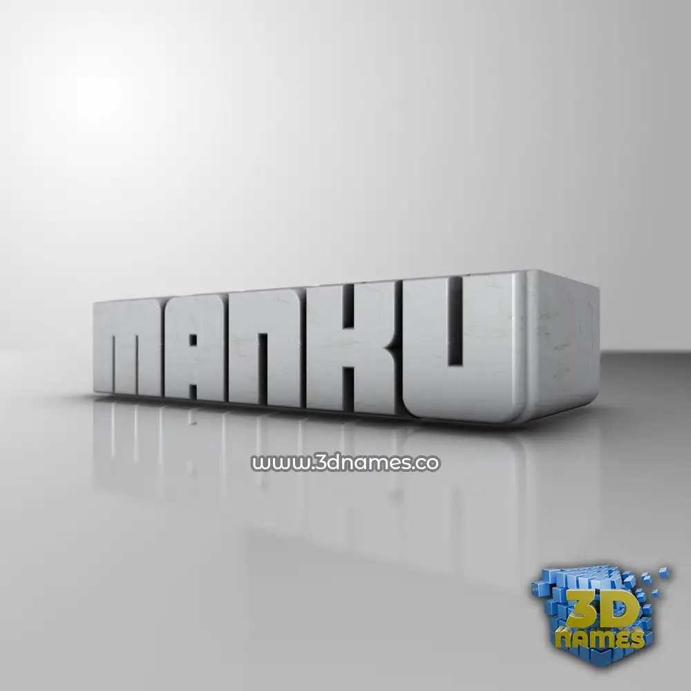 manku in White Metro style - 3D name wallpaper