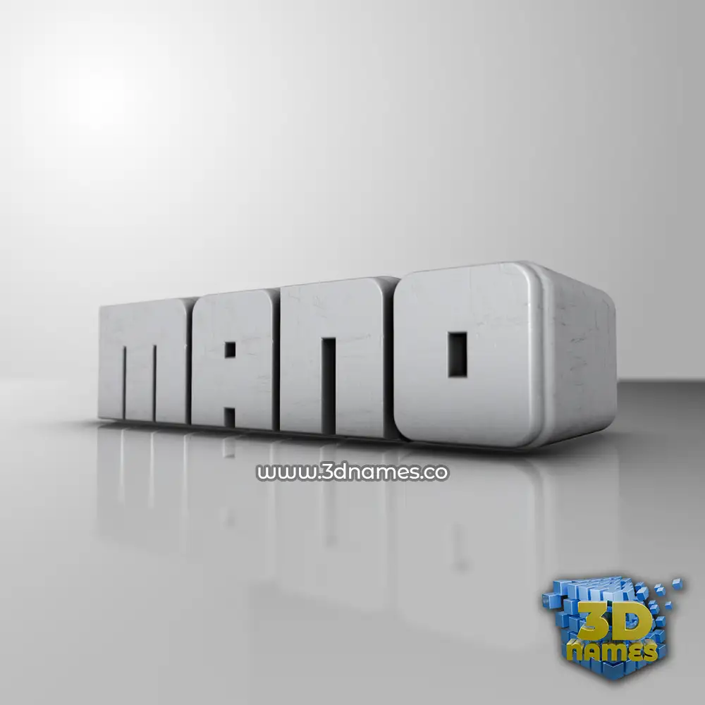 mano in White Metro style - 3D name wallpaper
