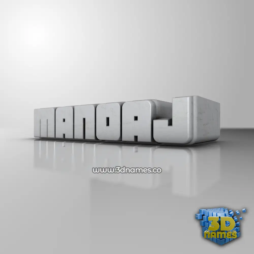 manoaj in White Metro style - 3D name wallpaper