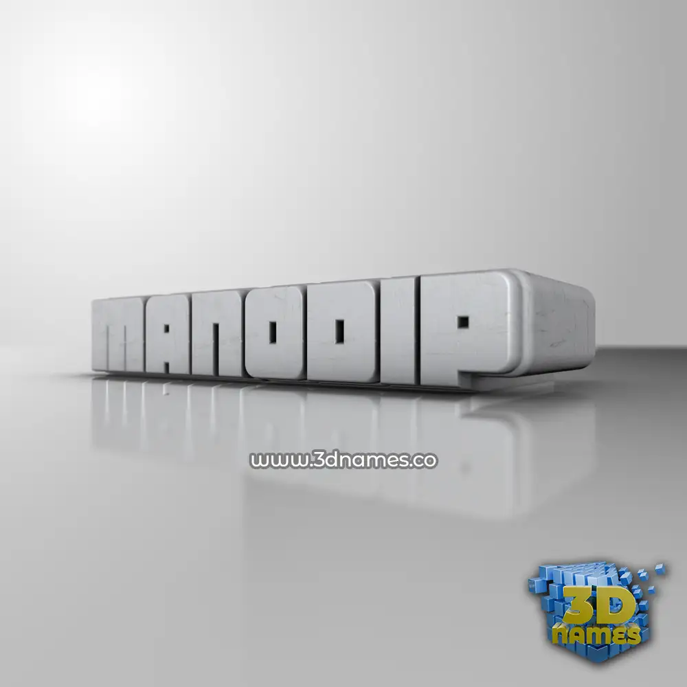manodip in White Metro style - 3D name wallpaper