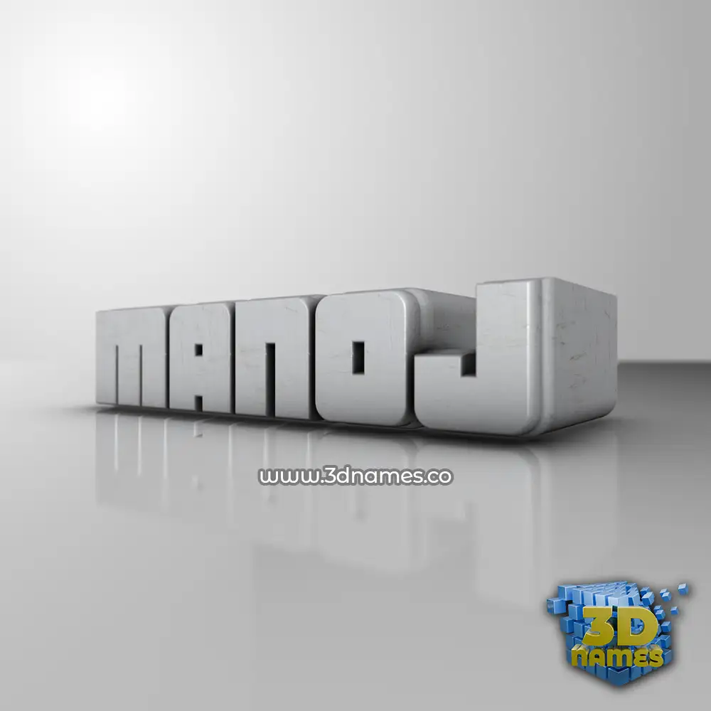 manoj in White Metro style - 3D name wallpaper