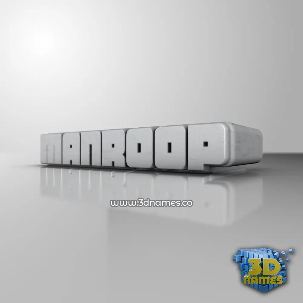 manroop in White Metro style - 3D name wallpaper