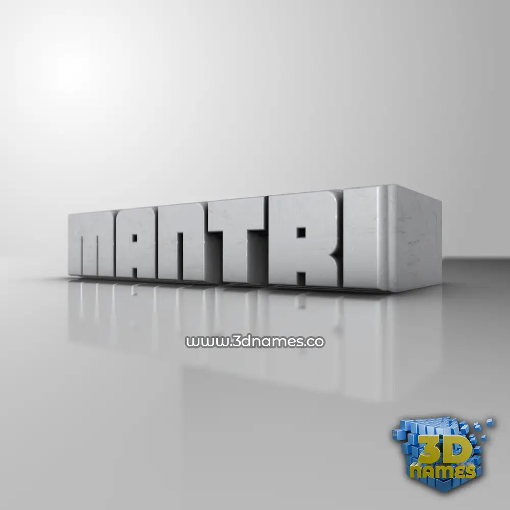 mantri in White Metro style - 3D name wallpaper