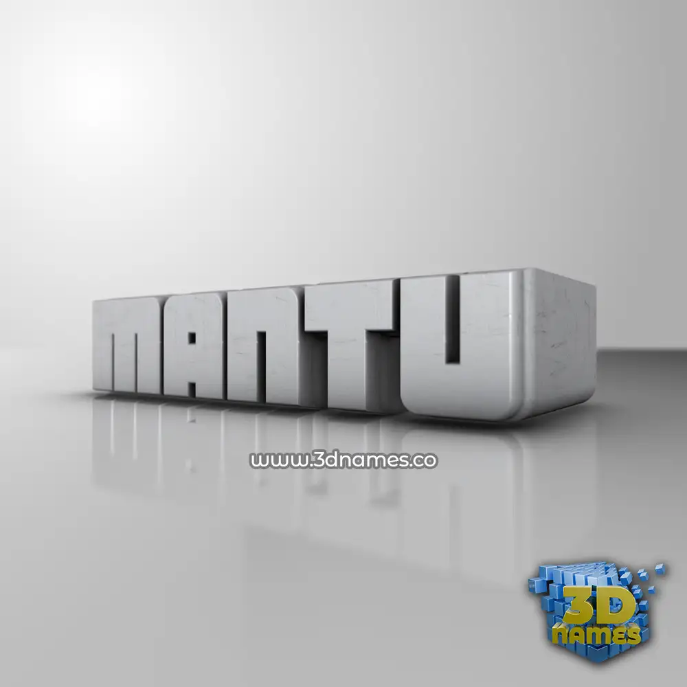 mantu in White Metro style - 3D name wallpaper