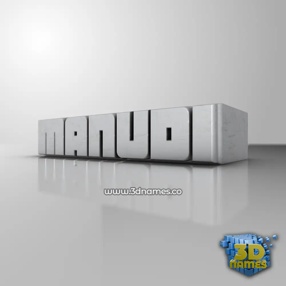 manudi in White Metro style - 3D name wallpaper