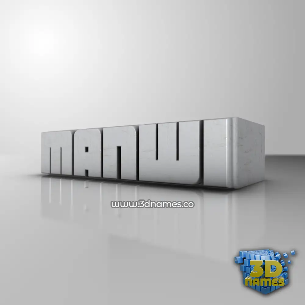 manwi in White Metro style - 3D name wallpaper