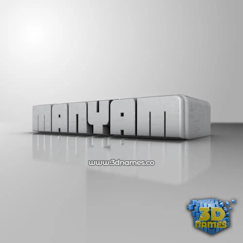 manyam in White Metro style - 3D name wallpaper