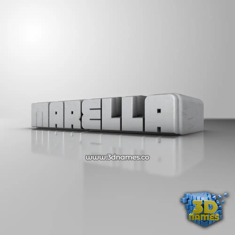 marella in White Metro style - 3D name wallpaper