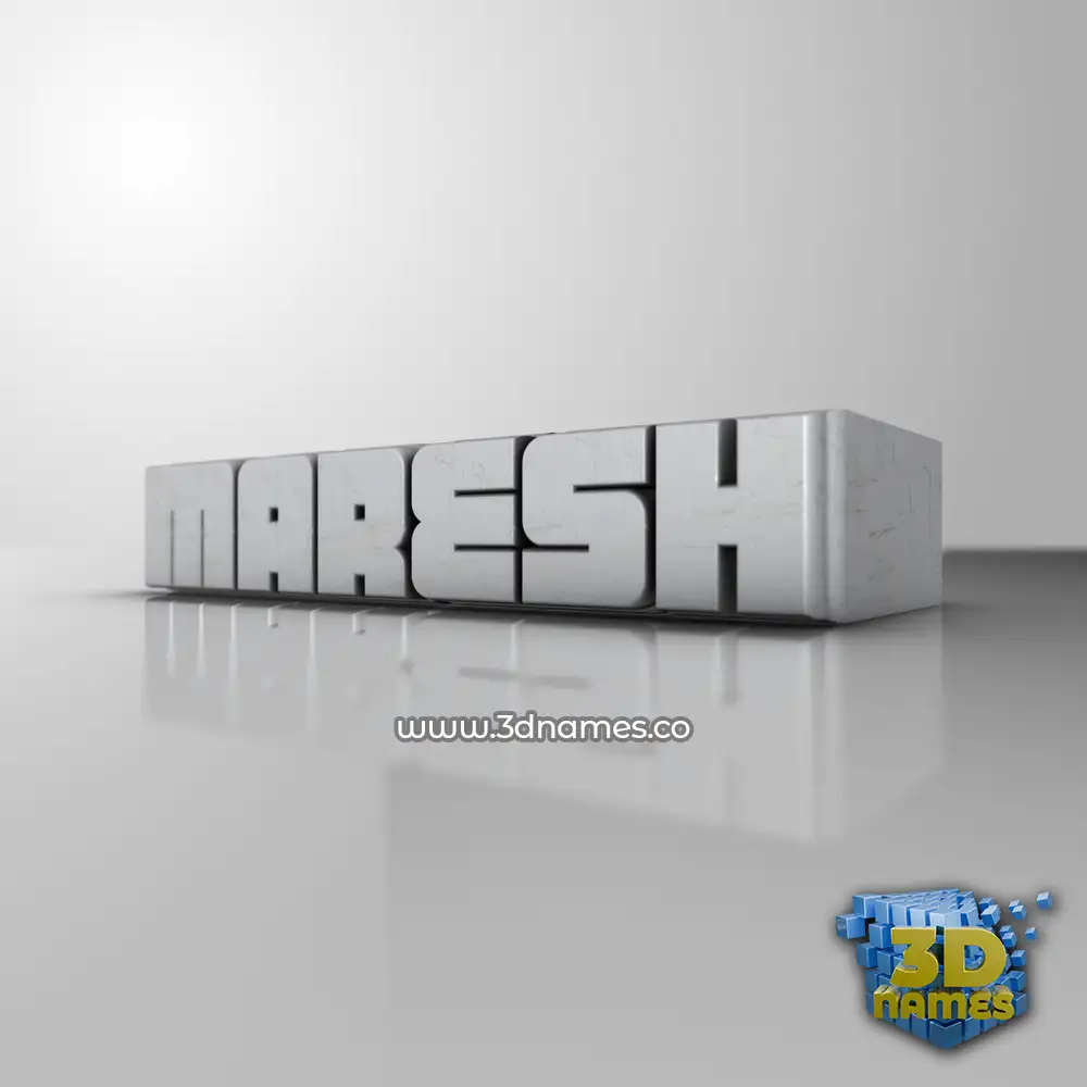 maresh in White Metro style - 3D name wallpaper
