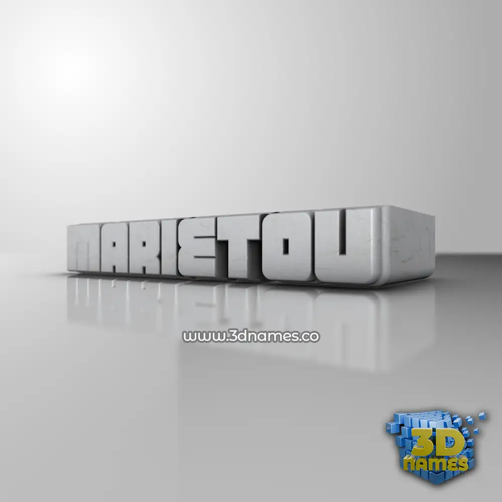 marietou in White Metro style - 3D name wallpaper