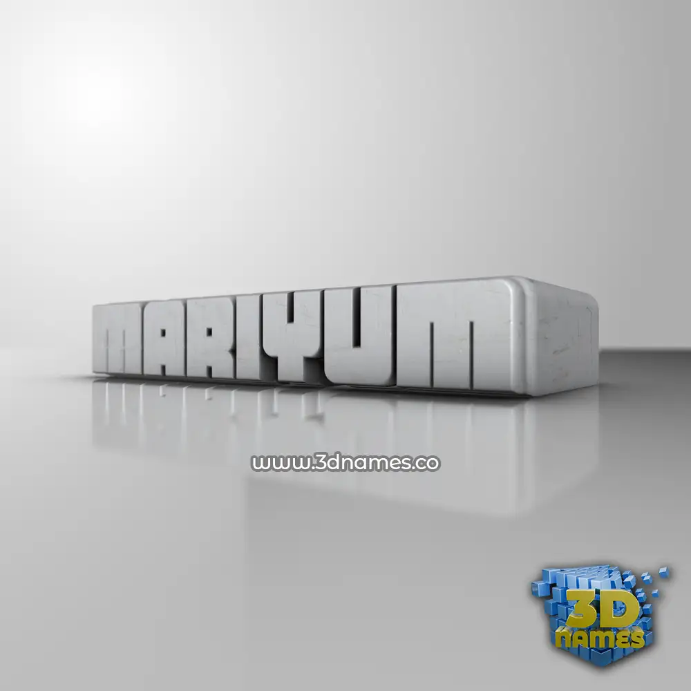 mariyum in White Metro style - 3D name wallpaper