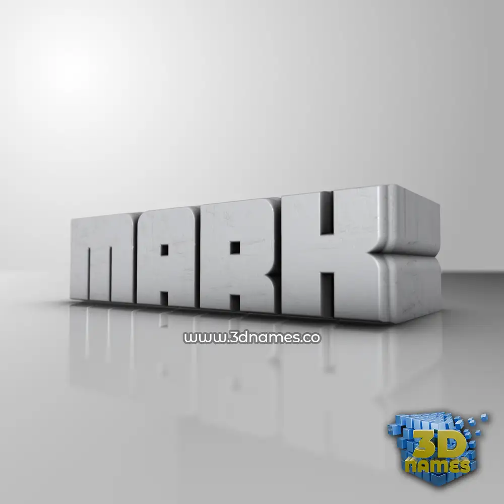 mark in White Metro style - 3D name wallpaper