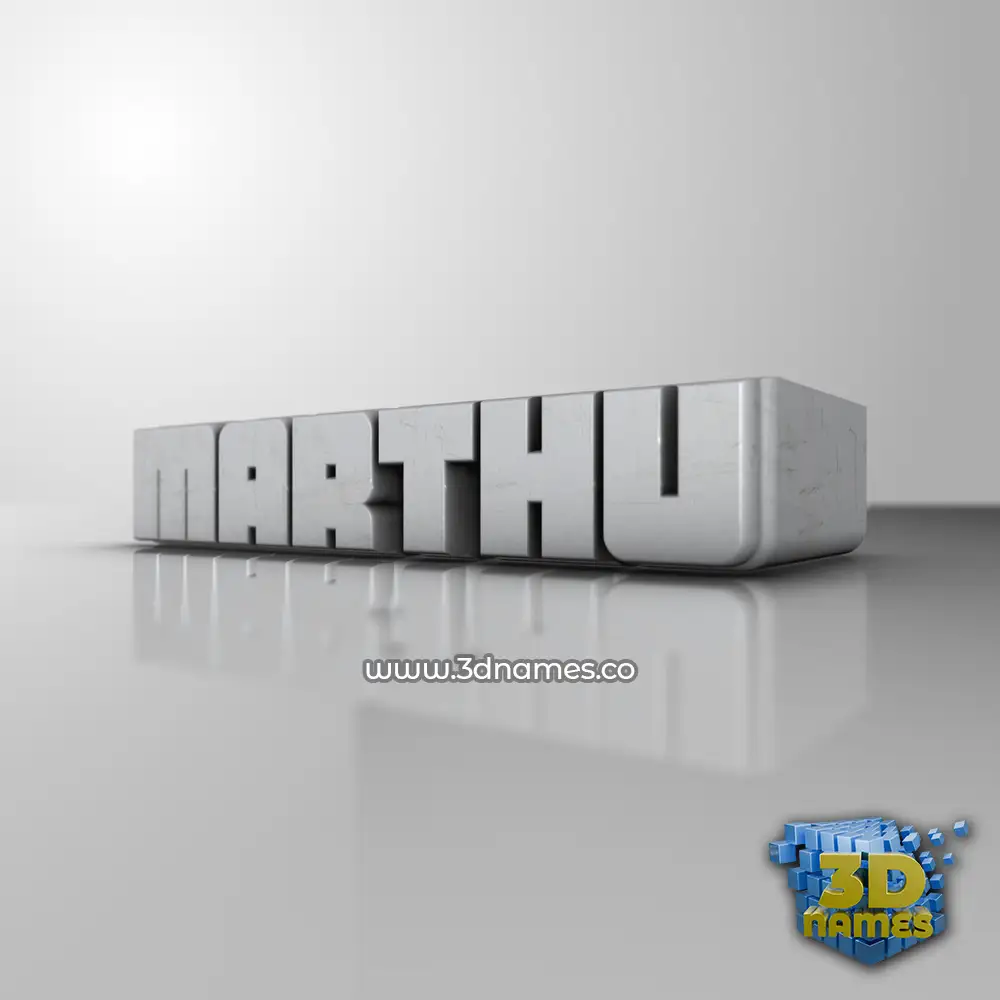marthu in White Metro style - 3D name wallpaper