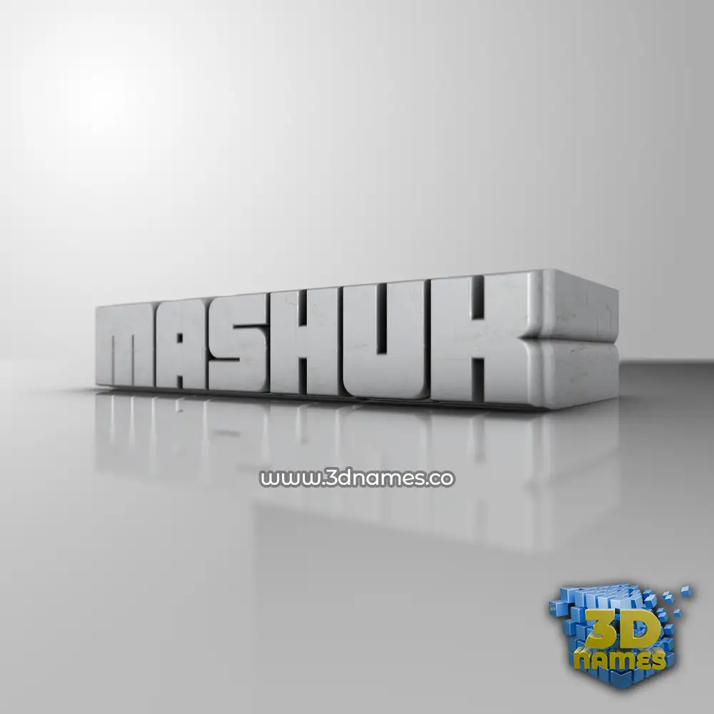 mashuk in White Metro style - 3D name wallpaper