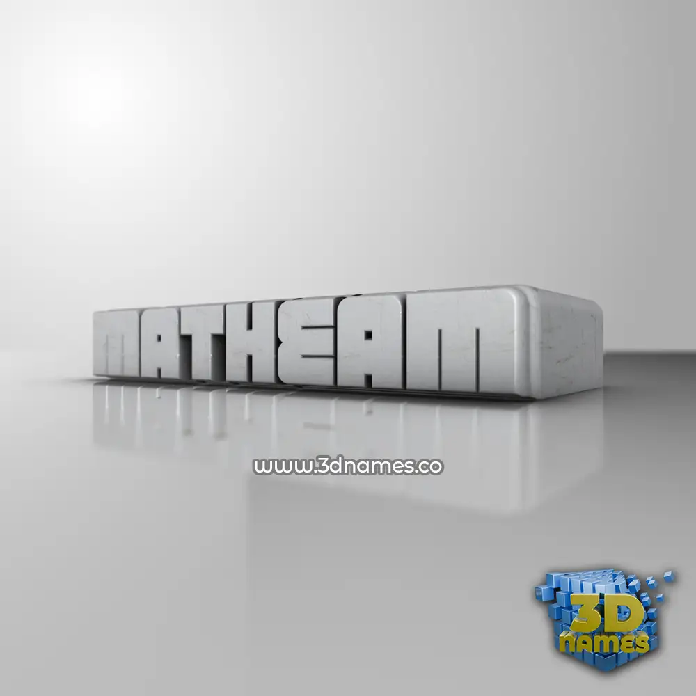 matheam in White Metro style - 3D name wallpaper