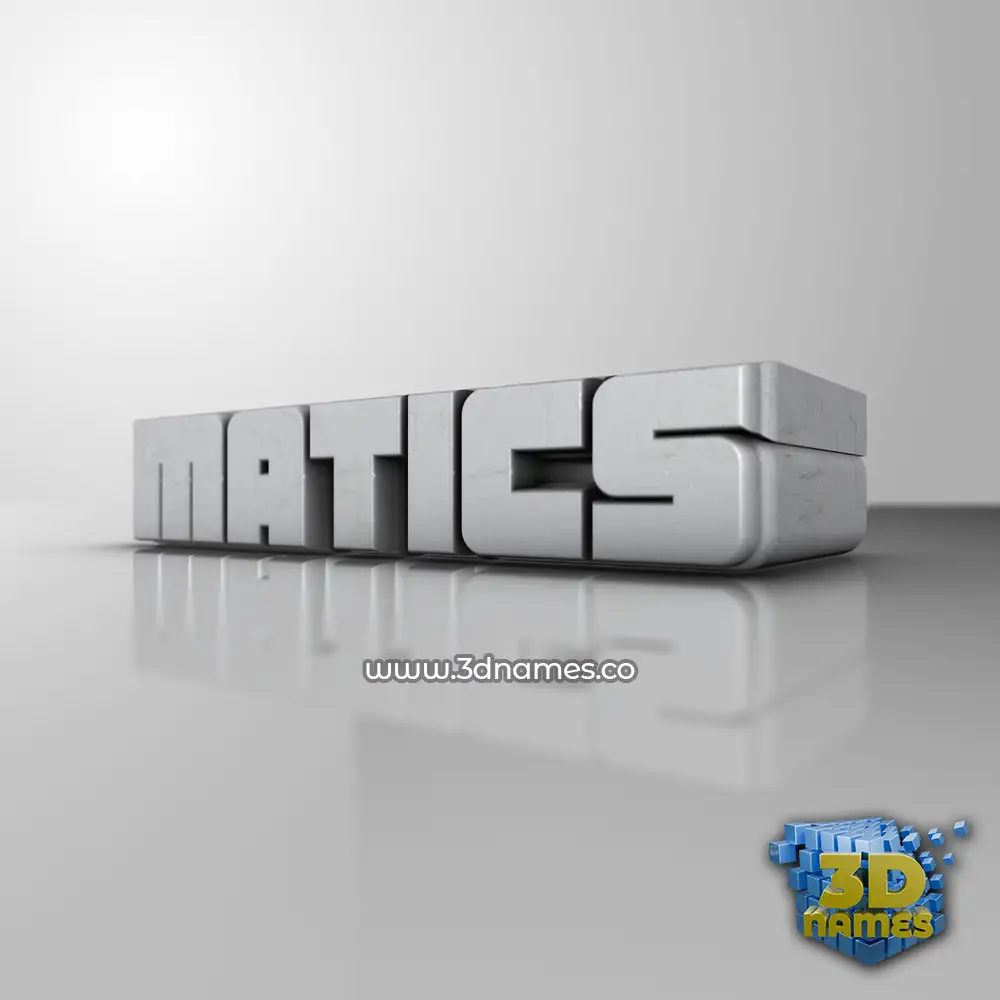 matics in White Metro style - 3D name wallpaper