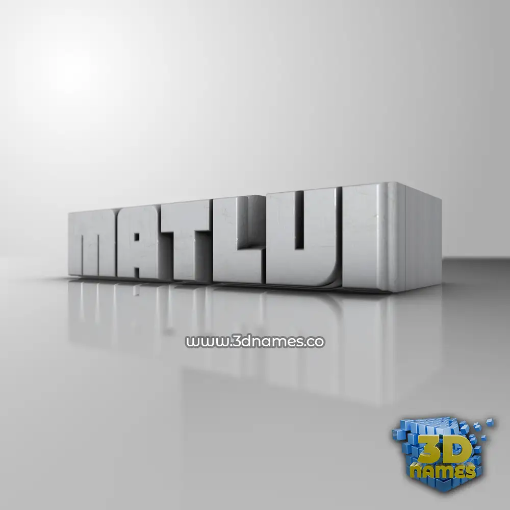 matlvi in White Metro style - 3D name wallpaper