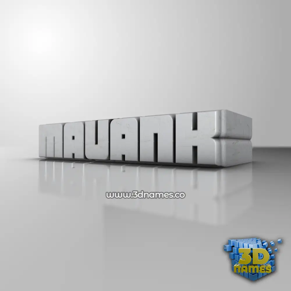 mauank in White Metro style - 3D name wallpaper