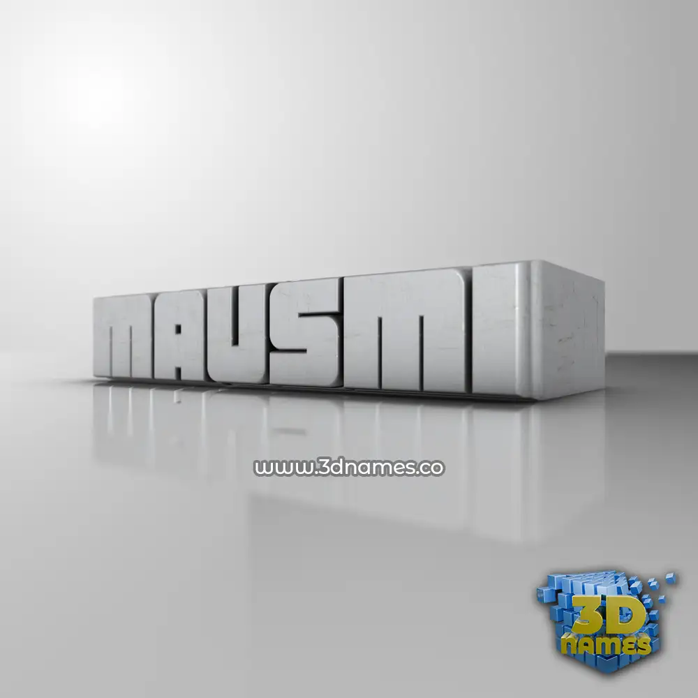 mausmi in White Metro style - 3D name wallpaper