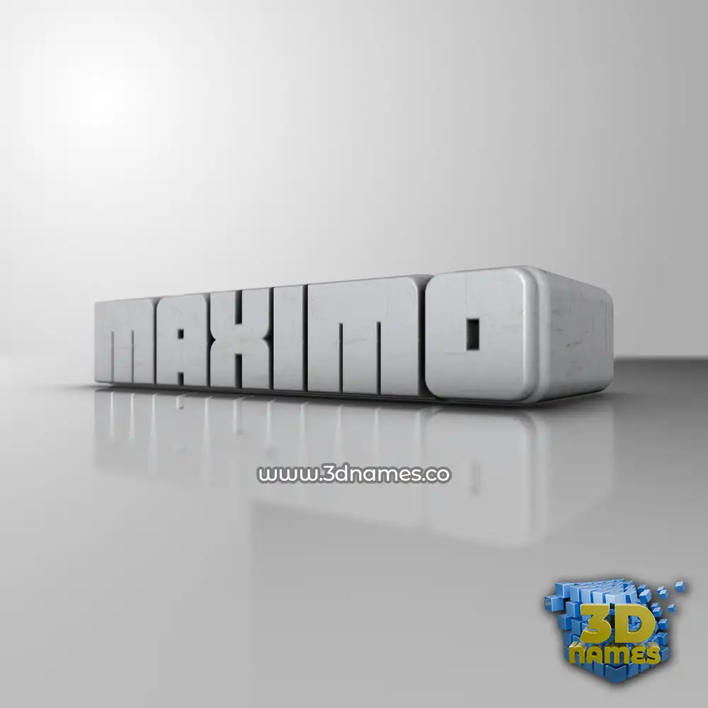maximo in White Metro style - 3D name wallpaper