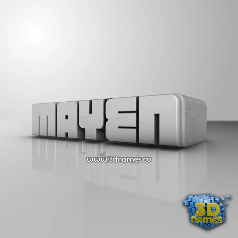 mayen in White Metro style - 3D name wallpaper